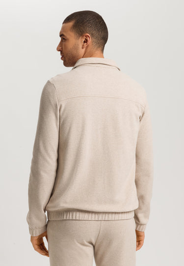 Cozy Living Organic Cotton Zip-Up Jacket | Camel Melange 75818-2895